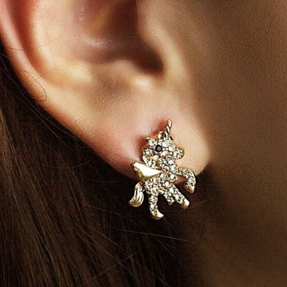 3for$20 NEW Rhinestone Unicorn Stud Earrings